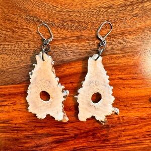 Funky petrified wood earrings.